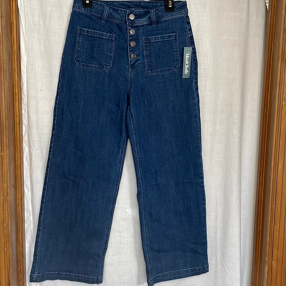 ModCloth Cropped Wide Leg Jeans